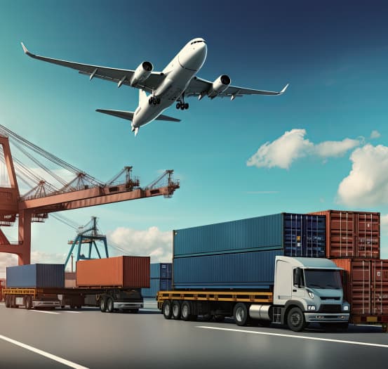 Ejecutiva de logística revisando la documentación de una importación frente a contenedores en un puerto chileno